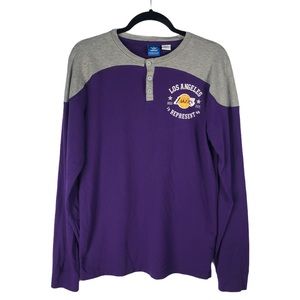 Adidas Los Angeles Lakers Henley Long Sleeve Shirt